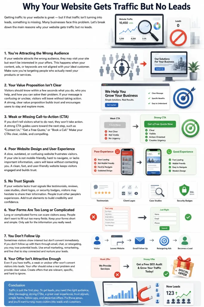 Why Your Website Gets Traffic But No Leads
